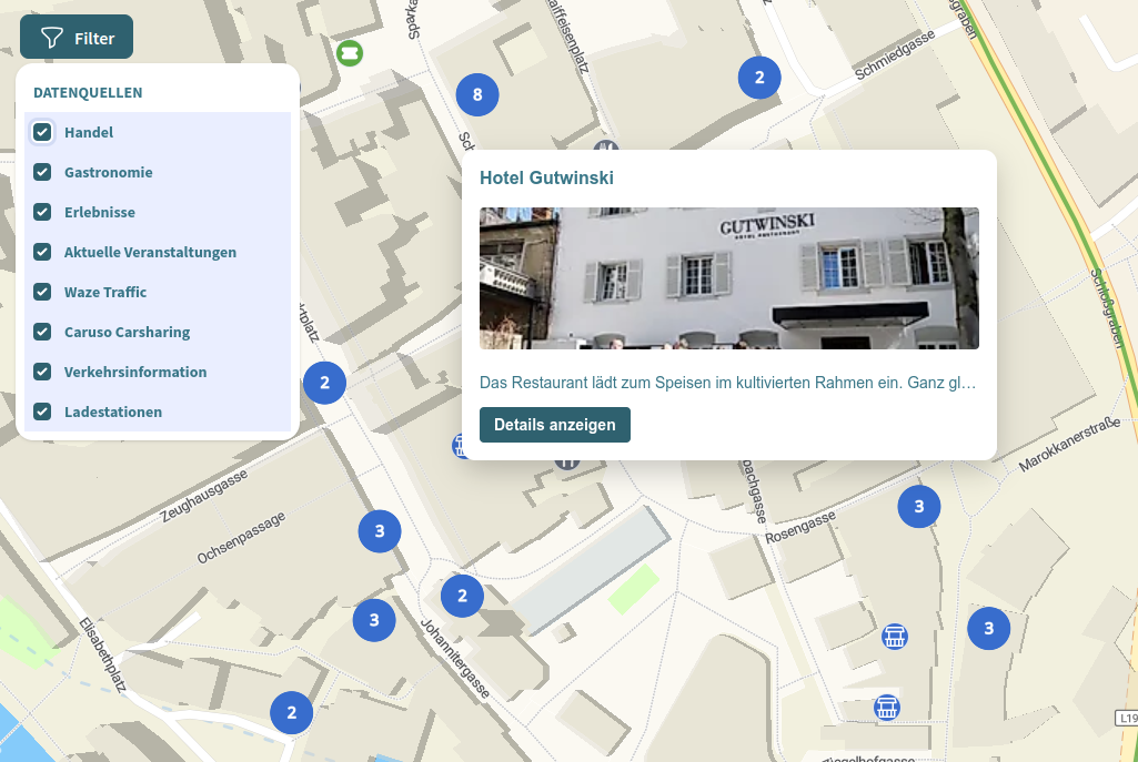 Interaktive Karten in Citymonitor